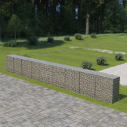 Vidaxl mur à gabion avec couvercles acier galvanisé 900 x 50 x 100 cm 143588
