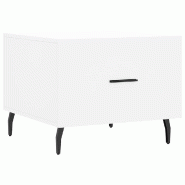 VidaXL Table basse blanc 50x50x40 cm bois d'ingénierie Modèle Flex Industriel - 829428