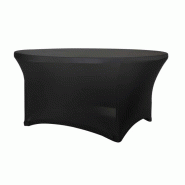 Zown Housse extensible pour table ronde pliante 180 cm Planet180 – Noir - noir polyester SPTTP-00244