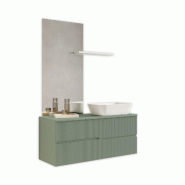 AQA Design Composition de salle de bain en MDF 4 pièces VENERE vert sauge L.120 P.45 H.190 MPVE51-SAL - vert Bois manufacturé MPVE51-SAL