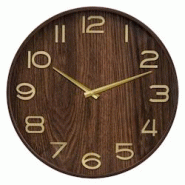 Atmosphera Pendule murale en bois Marron Tonka et verre D 55 cm - marron 3560232850219 Atmosphera Pendule murale en bois Marron Tonka et verre D 55 cm - marron 3560232850219