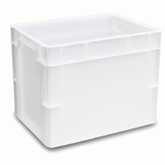 Bac gerbable 400 x 300 - Fond et parois pleins sans poignées - PEHD - Norme Europe - Blanc ou gris_0