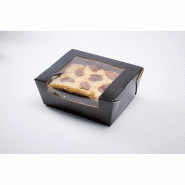 Boîte alimentaire à fenêtre noire 1350ml 15,3x17,2x6,4cm - par 50