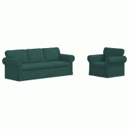 Canapé 2 pcs Vert foncé 215 x 82 x 80 cm tissu Modèle Apex Panorama Urban - Matériau naturel 8721364374645