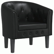 Chaise cabriolet noir similicuir Modèle Germonel - 356457