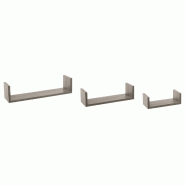 FIVE Set de 3 étagères murales gris chêne - gris multi-matériau JJ014