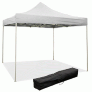 Gazébo Pliant Pliant 2X2 Blanc Recouvert De Pvc Imperméable - blanc plastique 8053323389941