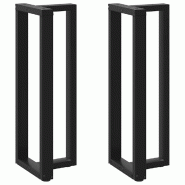 Helloshop26 - Lot de 2 pieds de table de bar en T avec patins réglables 50 x 35 x 110 cm en acier thermolaqué noir 02_0057360 - noir acier 300024000