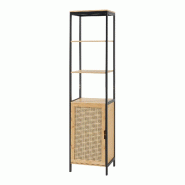 Helloshop26 - Meuble colonne de salle de bain bambou rotin 172 x 40 x 35 cm MDF beige 03_0009954 - 3000224962211