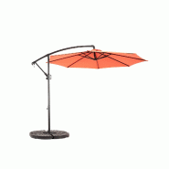 Merax parasol déporté 294 x 294 cm, manivelle et inclinaison, UPF50+, déperlant, 8 baleines, orange - orange multi-matériau W2021P235019