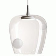Zafferano Suspension Bilia 27cm LED 8W 3000K en verre borosilicaté soufflé et aluminium sablé pour un éclairage d'intérieur élégant - gris 8058