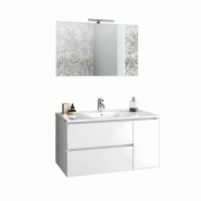 AQA Design Composition de salle de bain en mélamine, 4 pièces NETTUNO blanc mat L.101 P.46,5 H.190 MPNE01-O1 - blanc Bois manufacturé MPNE01-O1