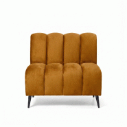 Banquette de restaurant professionnelle CHR Cocoon velours moutarde, 120 cm  France Mobilier CHR - jaune 3760326528806