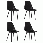 Chaises à manger lot de 4 noir PP Modèle Nova Loft - 338045