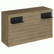 Comptoir Vertigo H T04 dble noir L170cm - 3 tab.Coulis. 6tab.Amovib chêne clair