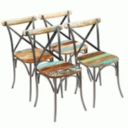 Décoshop26 - Lot de 4 chaises de salle à manger cuisine design industriel bois de récupération solide CDS021330 - 3001181999784 Décoshop26 - Lot de 4 chaises de salle à manger cuisine design industriel bois de récupération solide CDS021330 - 3001181999784