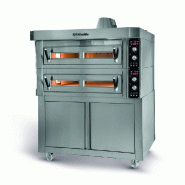 Four à pizza statique électrique professionnel 4 pizzas 65x72cm Blackline IGF Fornitalia - chambre toute réfractaire