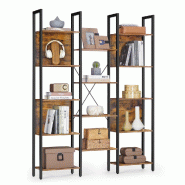 Helloshop26 - Bibliothèque étagère de rangement avec 14 compartiments cadre en métal pour salon bureau style industriel 158 x 24 x 12_0004259 - 30