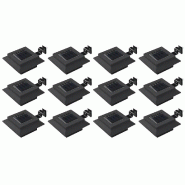 Helloshop26 - Lot de 12 lampes solaires carrées d'extérieur 12 x 6,5 cm éclairage automatique design moderne en plastique noir 02_0046378 - noir m�