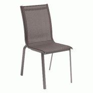 Hespéride - Chaise de jardin empilable « Axant » 48 x 60 x 93 cm - marron aluminium JJ4166