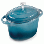 LACOR Faitout avec Couvercle Ovale Ocean – 3.5 L - bleu fonte 71709