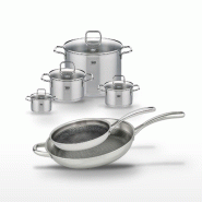 Lot 2 Poêles 28/32 cm et 4 Faitouts 12/16/20/26 cm Elo Relief Evolution - gris inox 3176239956221