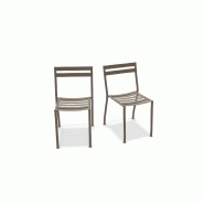 Lot de 2 chaises en métal FLANER - marron