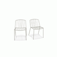 Lot de 2 chaises in & out BRIS - blanc perle
