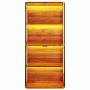 Merax Vitrine LED 80 x 40 x 170 cm avec portes en verre trempé, 3 couleurs de lumière, capteur et commande tactile, côtés en acrylique et protecti