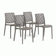 RATTATAN Set 4 Chaises en polypropylène avec fibre de verre empilables pour extérieur et jardin, bar et restaurant, cuisine design moderne - AYDA - RATTATAN Set 4 Chaises en polypropylène avec fibre de verre empilables pour extérieur et jardin, bar et restaurant, cuisine design moderne - AYDA -