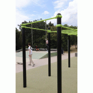 Street Workout DAMAPRO - Barre anneaux / TRX - Acier galvanisé thermolaqué avec chaîne inox et bague d'assemblage Street Workout DAMAPRO - Barre anneaux / TRX - Acier galvanisé thermolaqué avec chaîne inox et bague d'assemblage