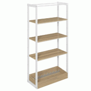 Structure Cage blanc suspendue 90x40x180cm 3 tablettes et bac olivier