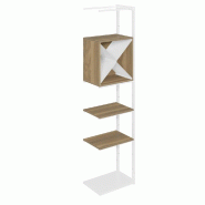 Suite structure Cage blanc base métal 58x40x240cm 2 tabl et cube olivier
