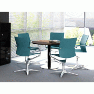 Table de réunion ronde Mito - plateau en bois - pied tulipe - diamètre 120 cm - hauteur 74 cm - garantie 3 ans
