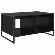 VidaXL Table basse Chêne noir 80 x 50 x 40 cm Bois d'ingénierie Modèle Helios Horizon Plus - 886432