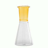 Zafferano Carafe Bicolore Collection Classy en Verre Borosilicaté Soufflé à la Main Jaune Or et Transparent pour Table Élégante et Raffinée - do