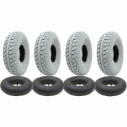 330x100 Grey Mobility Scooter tyre and Tube, Pneumatic tire, 400-5 - Set of 4 330x100 Grey Mobility Scooter tyre and Tube, Pneumatic tire, 400-5 - Set of 4