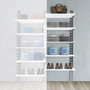 Élément suivant Zetawall chrome 5 tablettes blanc L90xH240cm