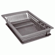 ALUMINIUM ET PLASTIQ Egouttoir à vaisselle + plateau - 48x35,5 cm - gris - 035-1035654_0