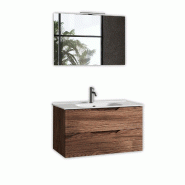 AQA Design Composition de salle de bain en MDF 4 pièces SOLMIRA chêne rio L.101 P.46,5 H.190 MPSO10-RR - marron Bois manufacturé MPSO10-RR