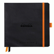 Carnet souple Goalbook Rhodiarama noir A5, 240p./120 feuilles ivoire 90 g/m², quadrillé 5x5 - noir 117762C