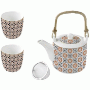EASY LIFE Coffret Théière + 2 gobelets - Geo Ethnic - 035-1238143 EASY LIFE Coffret Théière + 2 gobelets - Geo Ethnic - 035-1238143