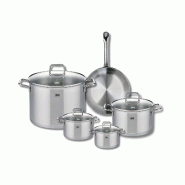 Ensemble de 1 Poêle de cuisson 24 cm et 4 faitouts 12, 14, 20 et 26 cm Elo Profi Citrin - gris inox 3176239969498