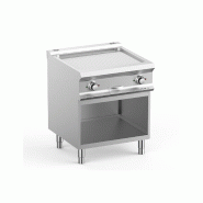 Grillade rainurée électrique - Plaque chrome sur placard ouvert AISI 304 - MBM - 700x730x850/900 mm_0