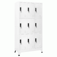 Helloshop26 - Armoire à casiers moderne bureau 90 x 45 x 180 cm avec portes verrouillables design en acier blanc 02_0047017 - blanc acier 30002345487