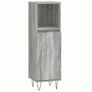 Helloshop26 - Armoire de salle de bain avec 2 compartiments 30 x 30 x 100 cm style industriel en bois d'ingénierie gris 02_0049007 - gris Bois massif
