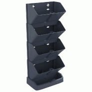 Helloshop26 - Lot de 4 jardinières verticales modernes pour espace extérieur 19,5 x 11 x 47,5 cm en PP anthracite 02_0046142 - vert 3000234065865