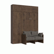 Itamoby Lit 120 Sofà Kentaro Noce avec colonne unité murale suspendue unité murale au dessus de la colonne - marron 8050598027325