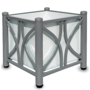 Jardinière VAUBAN Comète 78×78 - Bac avec réserve d'eau, Tube acier avec peinture polyester_0