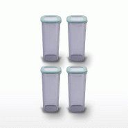 Lot de 4 boîtes hermétiques 1,75L avec 4 ustensiles de cuisine Fackelmann Storage - vert plastique 3176239925753 Lot de 4 boîtes hermétiques 1,75L avec 4 ustensiles de cuisine Fackelmann Storage - vert plastique 3176239925753